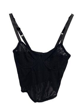 Mono B Corset Bustier Top Medium Adjustable Straps Black Intimate Whimsigoth